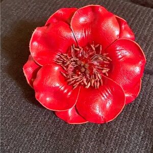 Leather Flower Pin